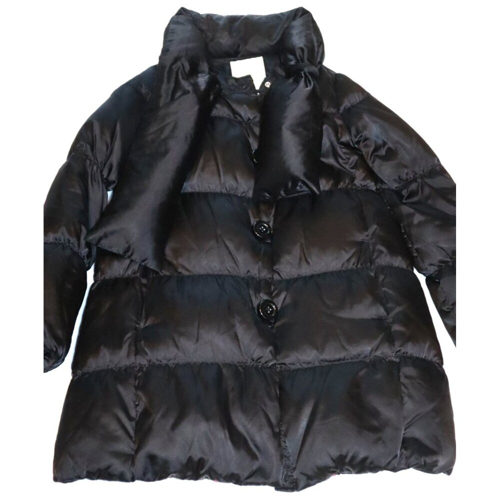 Kate Spade Womens Black Puffer Coat With Polka Dot Lining Winter Gorpcore